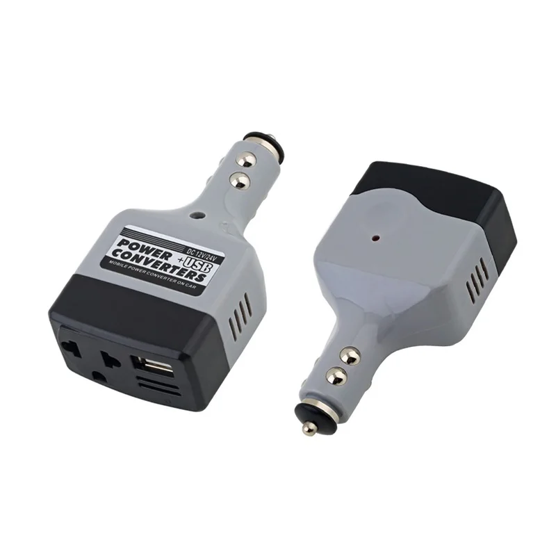 USB автомобильный мобильный преобразователь инвертор адаптер DC 12 V/24 V к AC 220V зарядное устройство питания Горячий