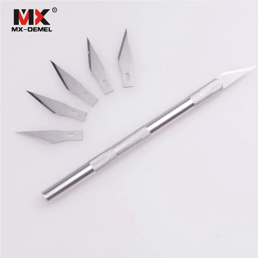 

6pcs/Set Metal Scalpel Knife Tools Kit Cutter Engraving Craft knives Blade Mobile Phone Laptop PCB DIY Repair Hand Tool