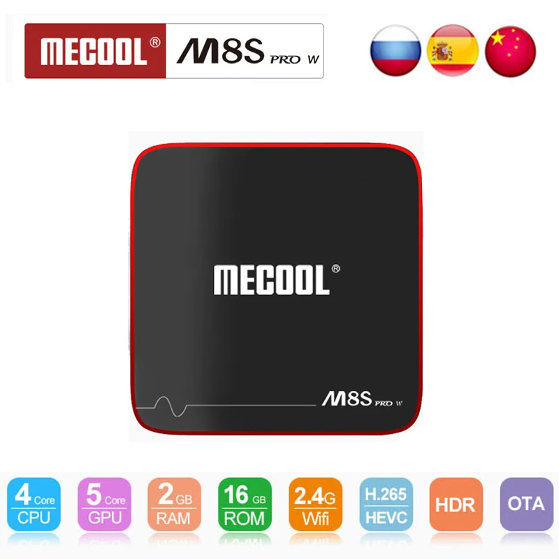 

MECOOL M8S PRO W Android 7.1 Smart TV Box Amlogic S905W Quad Core 2GB RAM DDR3 16GB 4K H.265 2.4GHz WiFi Set Top Box+ keyboard
