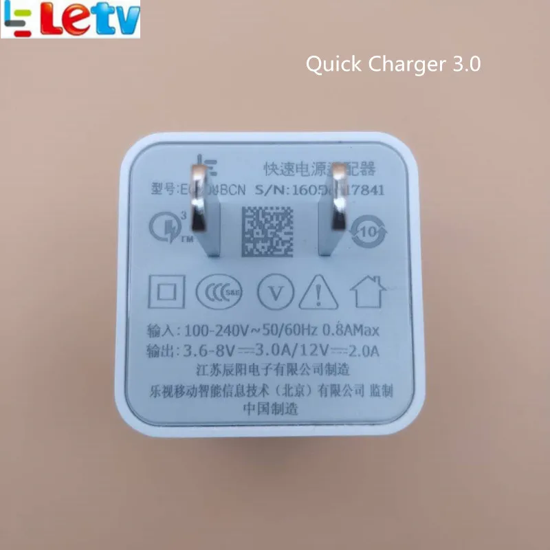 

Original QC 3.0 quick charge usb wall bank adapterFast Charger US plug for Letv leeco le s3 x626 Pro 3 max 2 X522 le2 phone