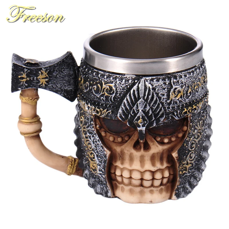 Buy Personalized Axe Knight Resin Stainless Steel Beer