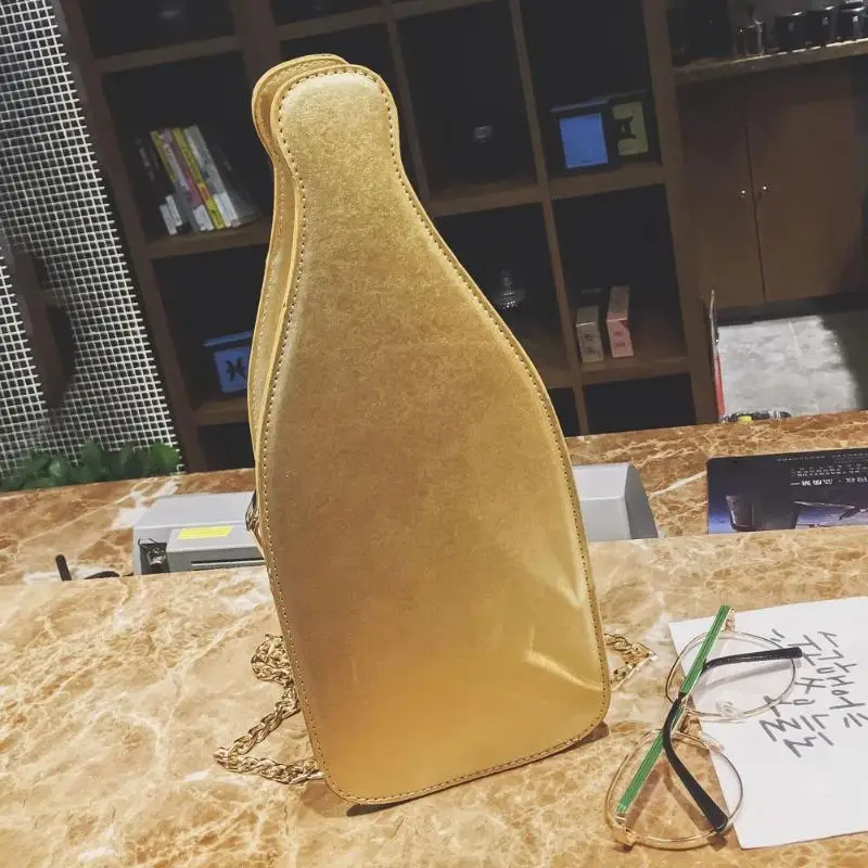 Дамские туфли из pu искусственной кожи сумка с длинным ремешком бутылки Форма Crossbody сумки для Для женщин известный бренд золото женский Курьерские сумки