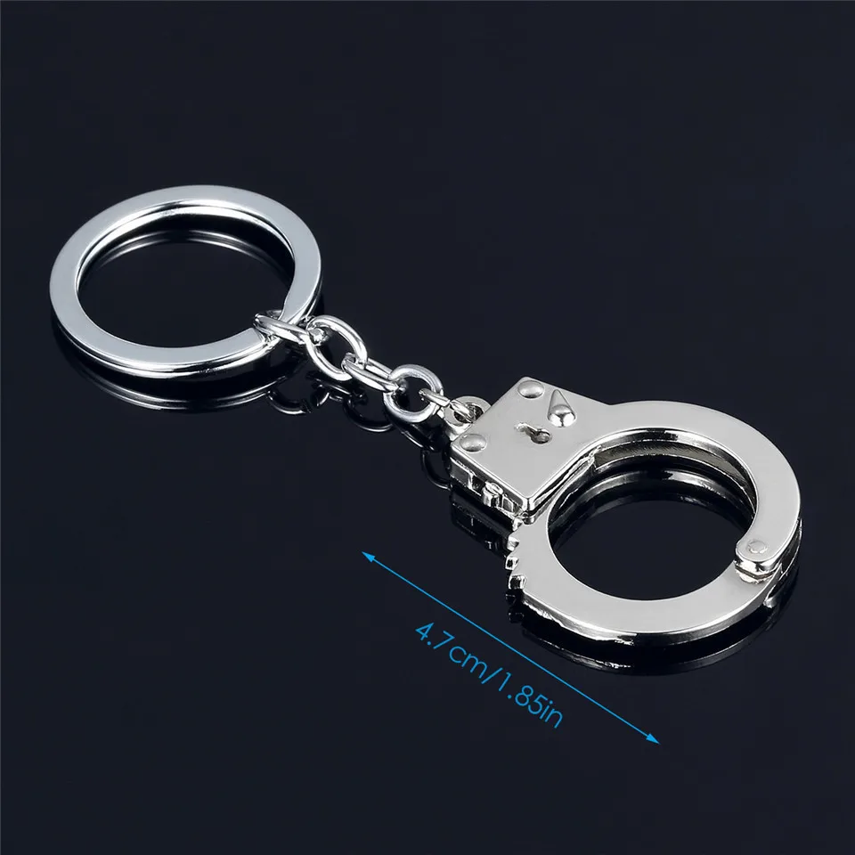 Fashion Metal Keychain Hot Sale Key Holder Simulation Handcuffs model Car Key Chain Key Ring For Best Gift jewelry (1)