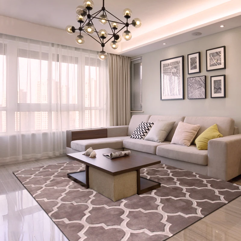 

ALITEXTILEBTOC Plus Size Carpet For Home 100% Acrylic Fibres Design European Stripes StyleNon-slip Parlor Bedroom Soft Carpet