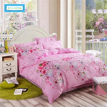 

BEST.WENSD Home Textiles Stripes And 3D Winter Bedding Sets King Size 4Pcs of Duvet Cover Bed Sheet Pillowcase Bedclothes