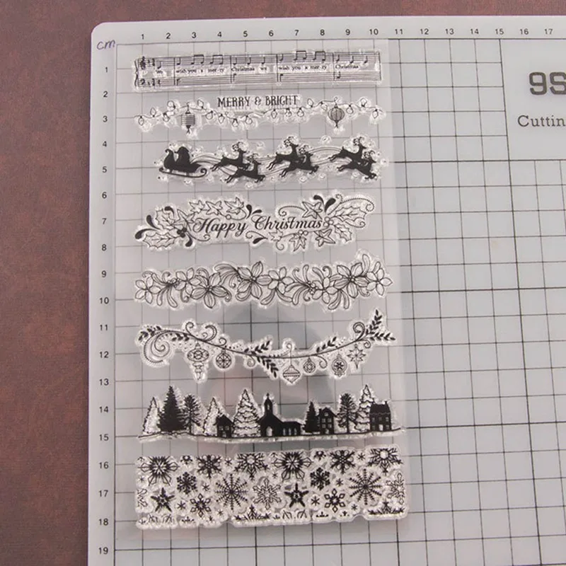 Рождественские прозрачные силиконовые прозрачные штампы для скрапбукинга DIY изготовление бумажных карточек декоративный лист со штампом ремесло подарки Санта