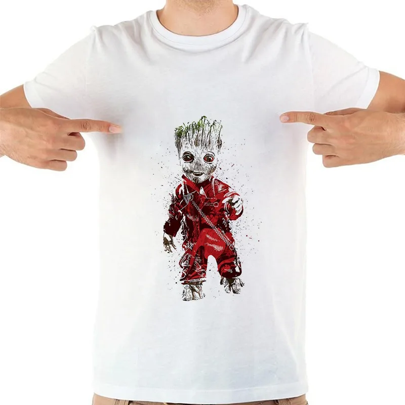 

Groot/Captain/Black Widow/Deadpool Marvel Avengers Summer Plus Size Loose O-NECK Modal Short Sleeve Men's Cool T-Shirts A193291