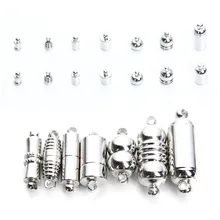 

Wholesale 10sets Rhodium Color Copper Strong Magnetic Clasps for Round Leather Cord Necklaces & Bracelets Clasps Jewelry Making