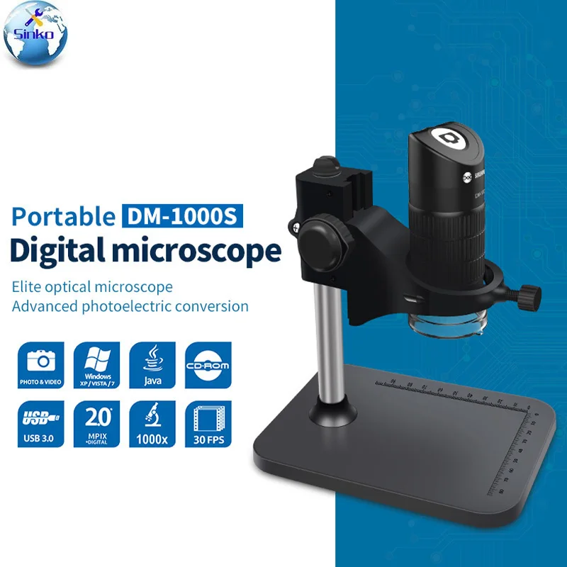Солнечный свет портативный цифровой микроскоп DM-1000S HD цветной CMOS сенсор 5 цифровой зум 1000X увеличение для ремонта материнской платы