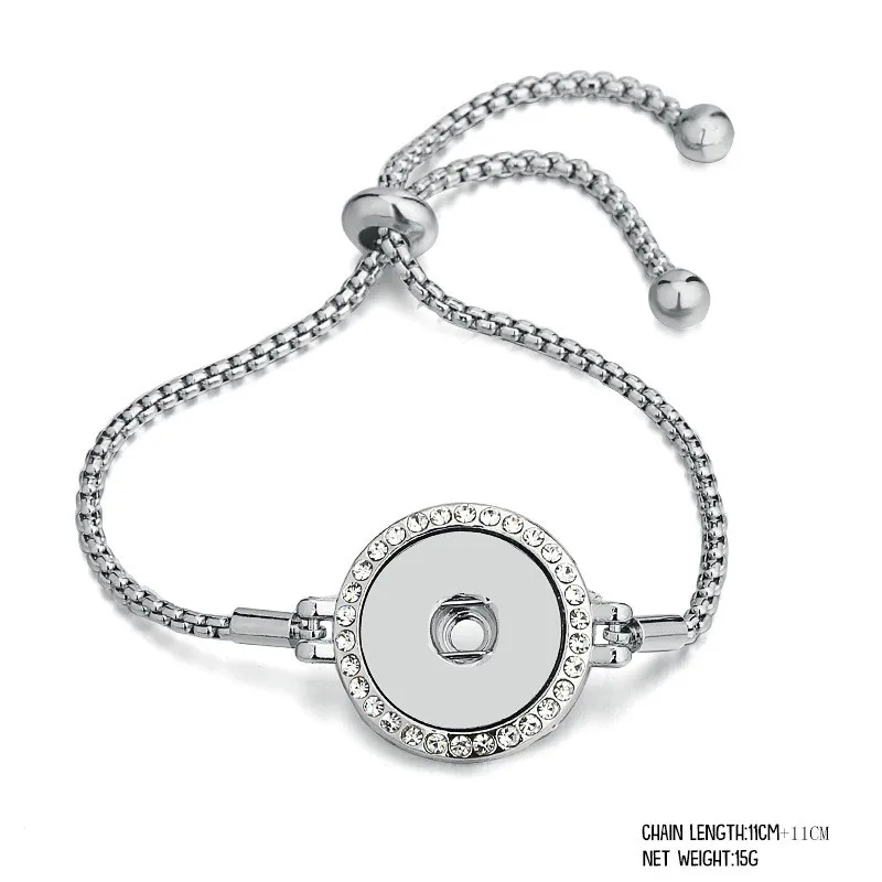 

Snap Button Jewelry Adjustable Snap Button Pandora Bracelet 18mm Metal Snap Button Charm Bracelets For Women Jewelry Gift