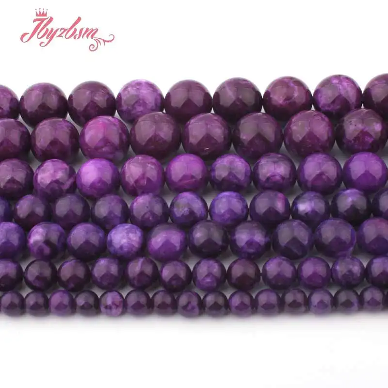 Гладкие Круглые Бусины Charoite Jades незакрепленные каменные бусины для