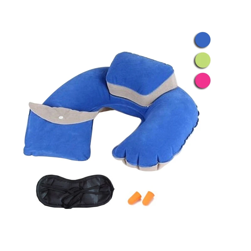Neck Support Travel Pillow With Blindfold Earplugs U Shaped Neck