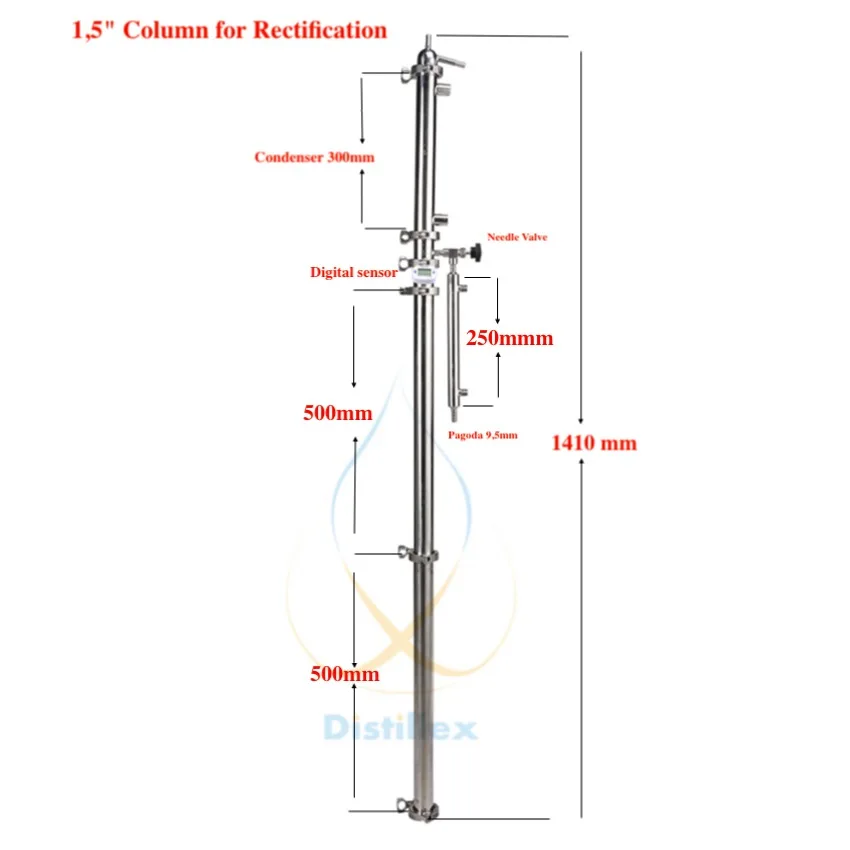 1," OD50.5mm Узел отбора, ректификация, Нержавеющая Сталь 304