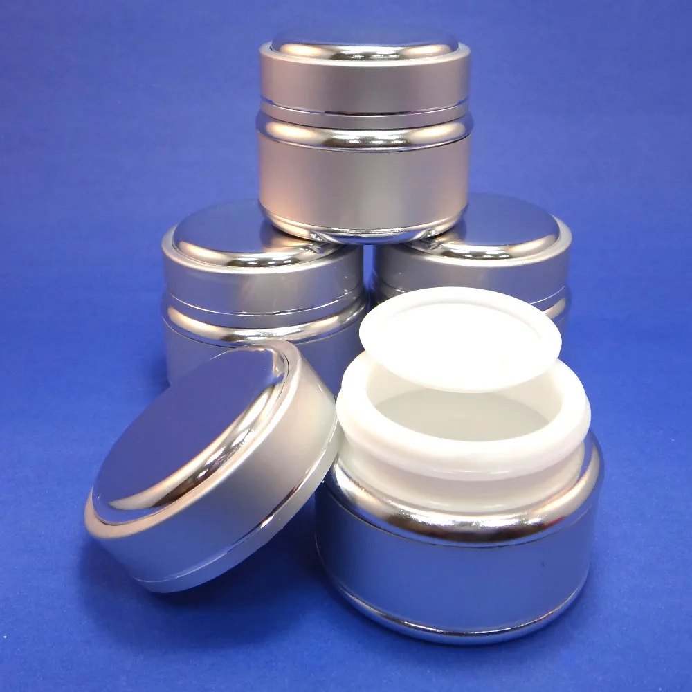 4 Pcs 30g Empty Ceramic Sliver Jar Cosmetic Container with Aluminum Metal Lid (AY203(30)-C=4 pcs) | Красота и здоровье