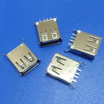 

USB A-Type 180 Degree Female Plug DIP Looper Connector USB Data Line Interface 15mm