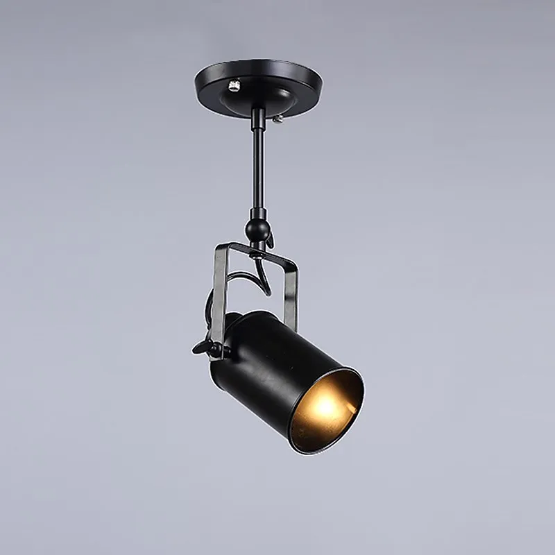 Nordic Loft Led Track Pendant Light Vintage Industrial Black Spot Hanging Light Lustre Bedroom Bar Living Room Lamp Scandinavian