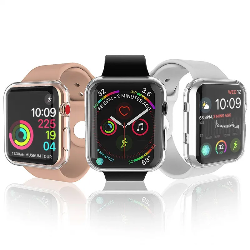 Серия 4 44 мм 40 мм чехол для Apple Защитная пленка для часов iWatch общий TPU HD прозрачный Ультратонкий чехол для Apple Watch 38 мм 42 мм