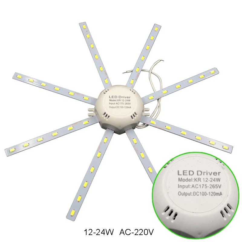 

LED light board LED celling lamp 5730SMD 12W/16W/24W high bright white octopus Round kitchen lamp bedroom light Energy Saving