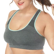 Для женщин хлопковый бюстгальтер L-XXL топ, жилет нижнее белье Фитнес упражнения бюстгальтер-Топик с мягкими чашечками, H417