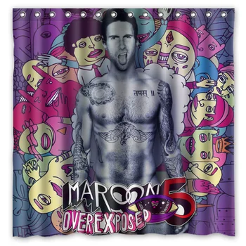 

Maroon 5 Pattern Creative Bath Shower Curtains Bathroom Waterproof Polyester Fabric Shower Curtain 180x180cm