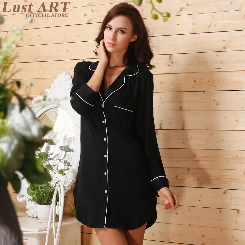 Sleep tops women spring fashion sexy sleep shirts ladies elegant sleep shirt new arrival female home robe AA167
