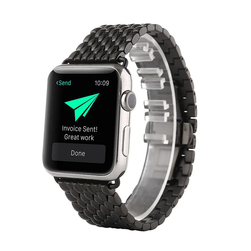 LPWHH Stainless Steel Strap For Apple Watch Accessories For Iwatch Band 38mm 40mm 44mm 42mm Silver Black Rose Gold Watchbands