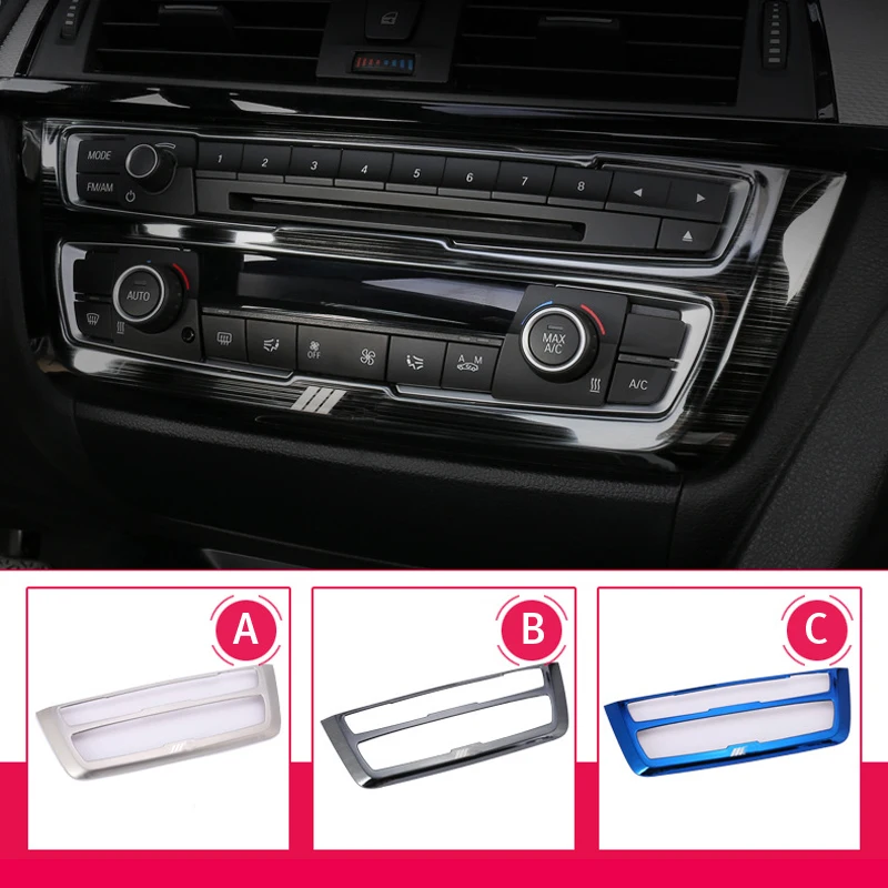 

Car Styling Air Conditioning Cd Panel Decorative Cover Trim Auto Interior Accessories Metal Sticker For Bmw F30 F34 3 Series Gt