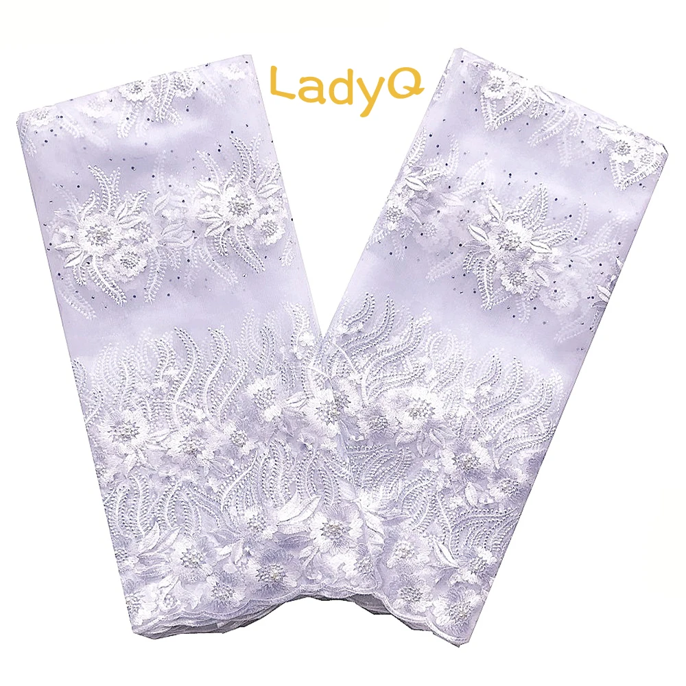 African White Lace Fabric High Quality 2019 Guipure Bridal Beaded Nigerian Mesh Cord | Дом и сад