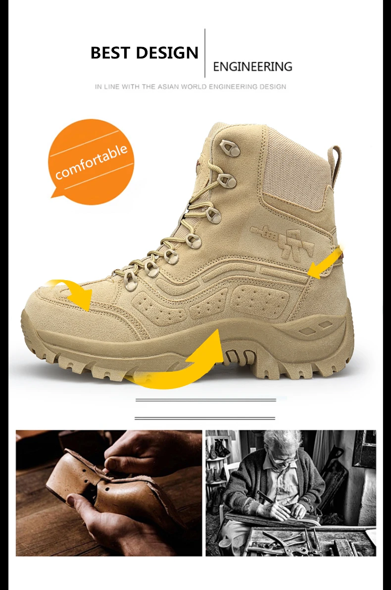DESERT RAM Brand Men's Boots Big Size Military boot Mens Tactical Safety Combat Chukka Ankle Bot Motocycle Boots Army Male Shoes (4)