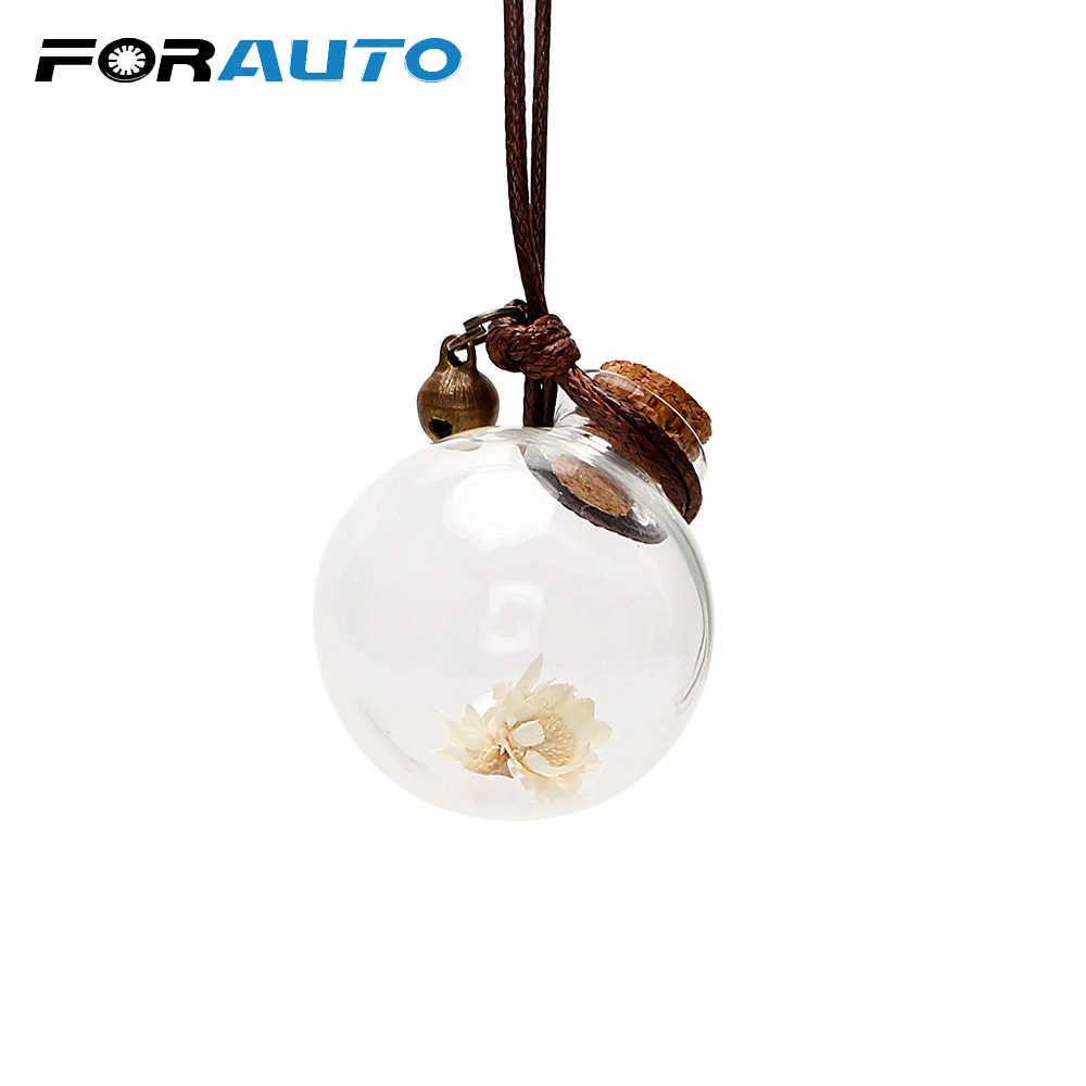 

Car Perfume Bottle Air Freshener with Flower for Essential Oils Auto Ornament Perfume Pendant Empty Hanging Bottle Car-styling