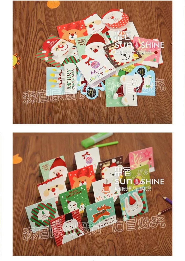 1 лот = 140 шт.! милые Рождество мультфильм небольшой открытки/мини-открытка/благодаря небольшой карты/Сообщение карты