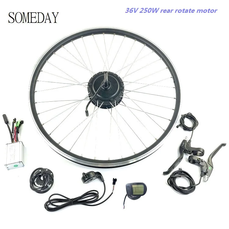 

36V250W ELECTRIC BICYCLE CONVERSION KIT rear rotate hub motor 16inch 20inch 24inch 27.5inch 28/29inch 700c wheel LCD5 display