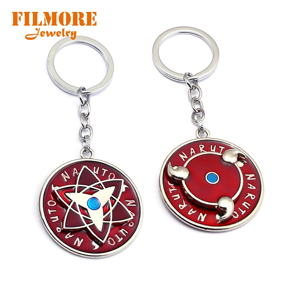 

Filmore Anime Naruto Red Geometric Round Pendants Keychains Naruto Sasuke Mangekyou Sharingan Cartoon Anime Keychain For Fans