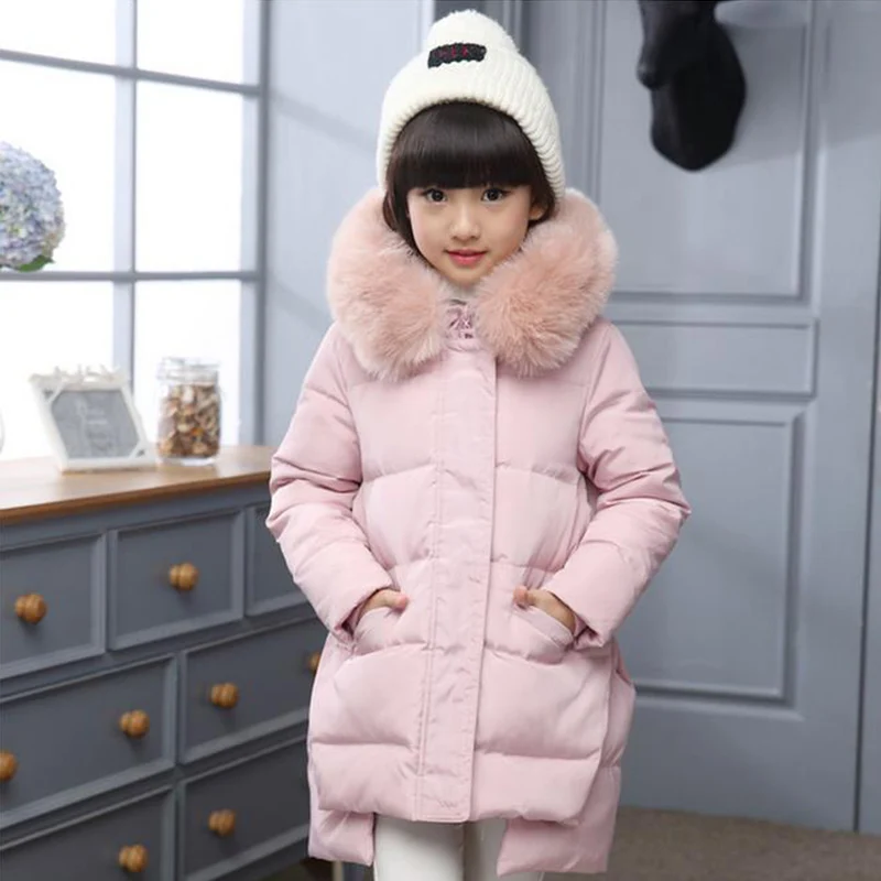 ФОТО 2016 New Fashion Girls Down Jackets Coats Winter Warm Baby Coats Thick Jackets Children Outerwears Tops  @ZJF