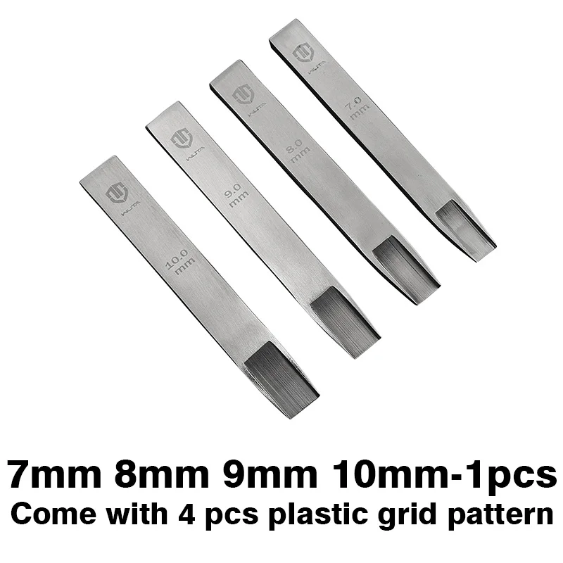 Leather Craft Punch Woven Style Pattern Weaving Slot Punching Tools DIY 7//8//9//10mm 4Pcs//Set