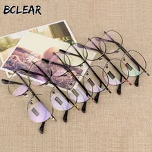BCLEAR, модные мужские и женские ретро очки с круглой оправой, металлический сплав, очки для мужчин и женщин, плоская оптическая оправа унисекс S801