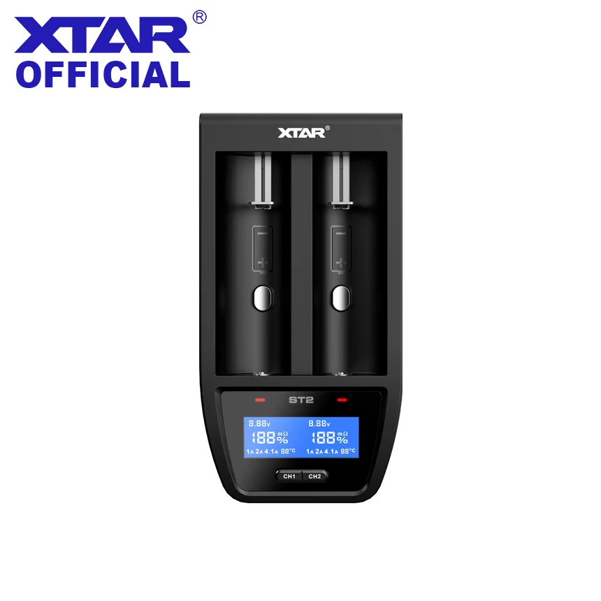

XTAR ST2 Fast Charger 30min Fully Charged Type-C USB Charging Apply To 3.6v/3.7v 22650 26650 20700 21700 18650 Battery Charger