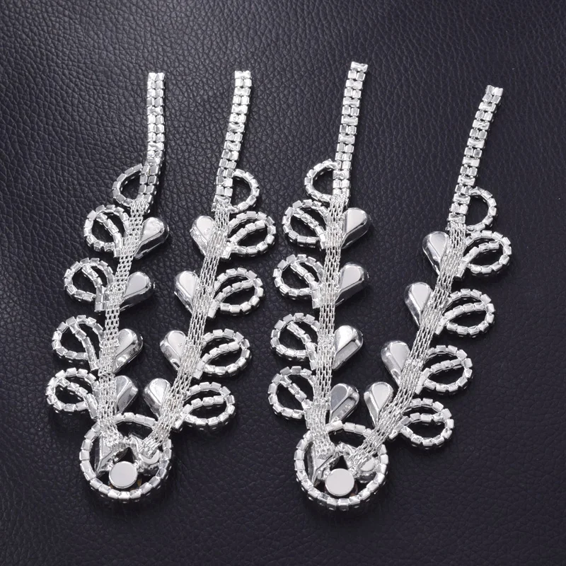 Rhinestone crystal glass shoes appliques sew on (2)