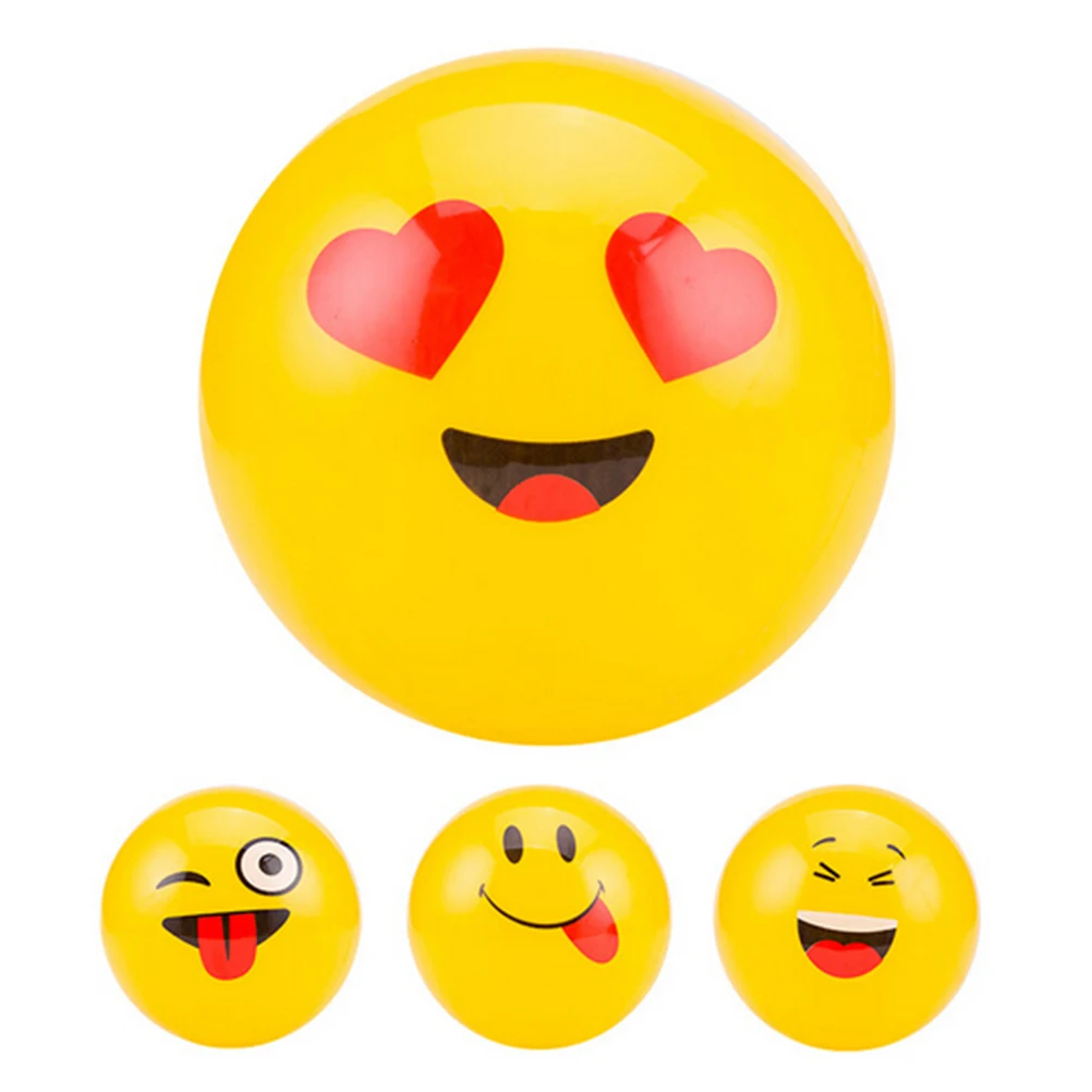 Beach Ball Toy Face Expression Yellow Latex Balloons Wedding Ballon Inflated Dia 16cm Emoji Balloons
