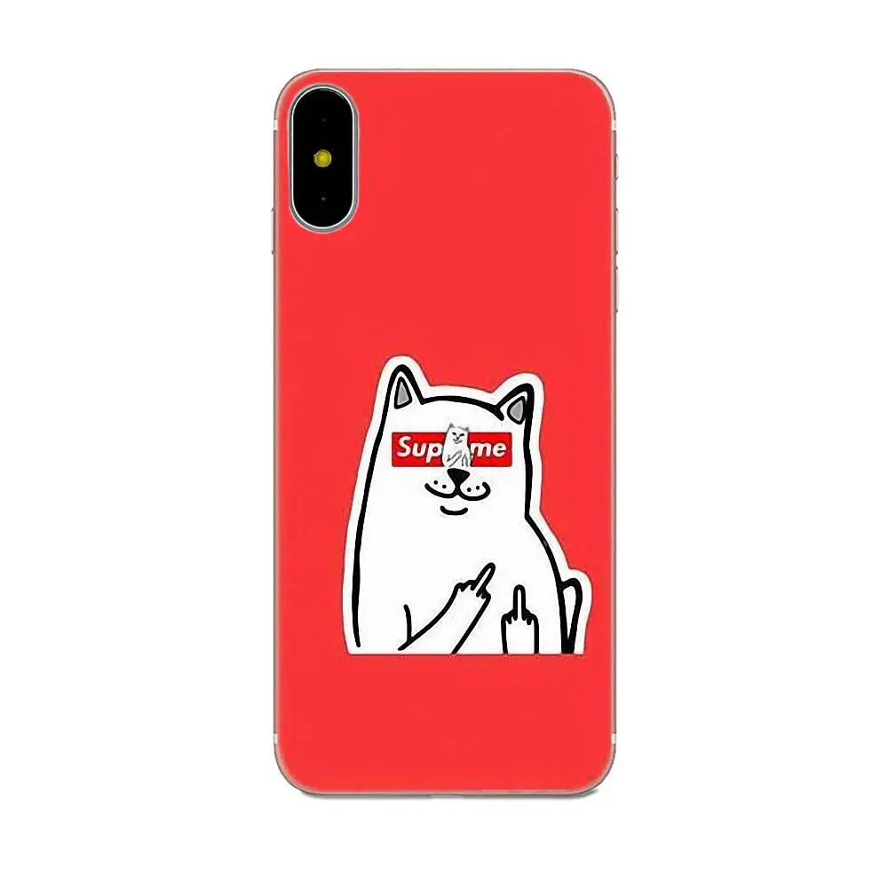 Rip N Dip Cat для Apple iPhone X XS Max XR 4 4S 5 5C 5S SE 6 6S 7 8 Plus TPU мягкий чехол телефона|Чехлы-накладки|