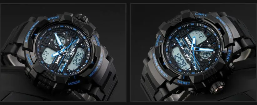 SKMEI Для мужчин спортивные часы Для мужчин цифровой кварцевые Водонепроницаемый Многофункциональный Открытый Повседневное светодио дный наручные часы relogio masculino