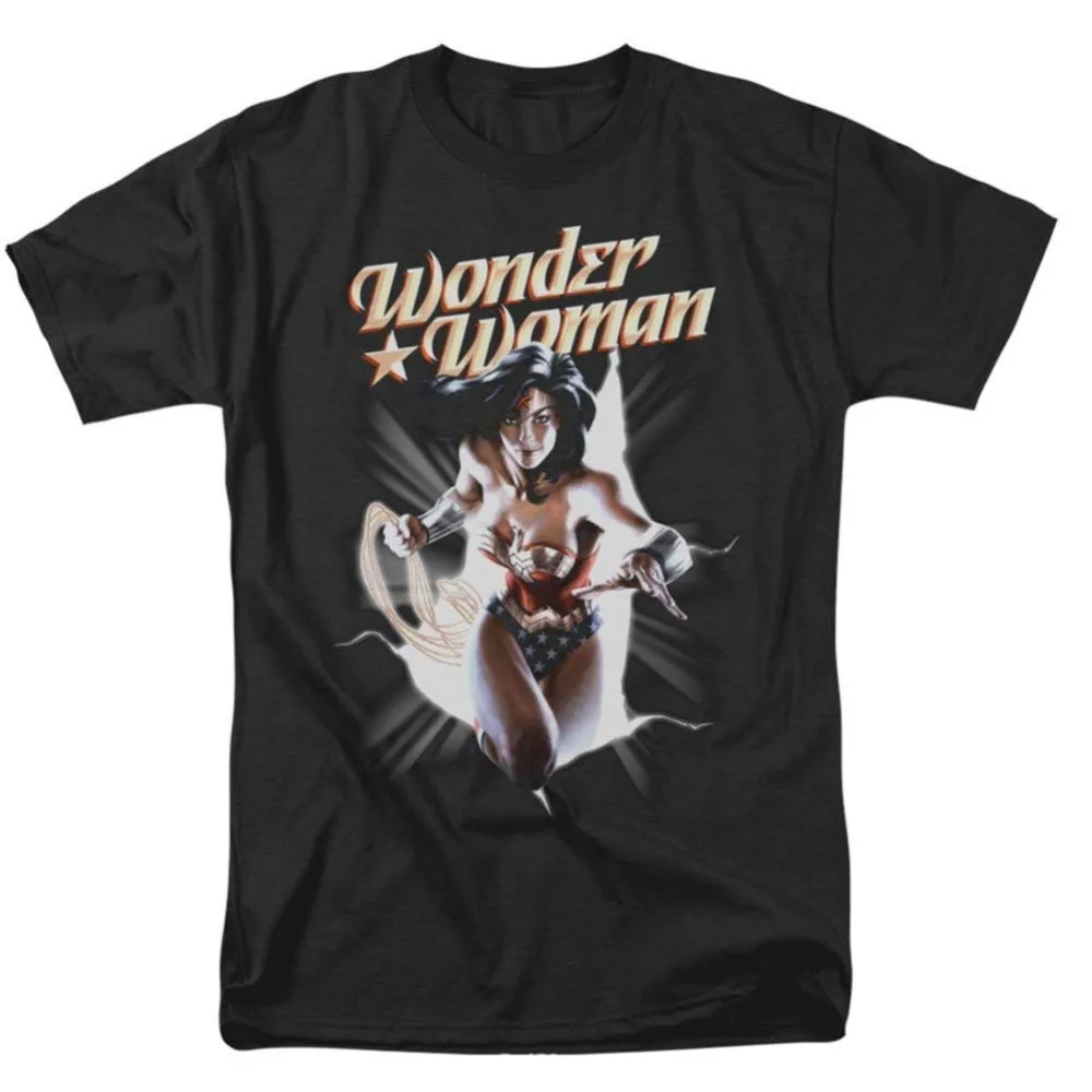 Justice League Wonder Woman взрослая футболка с коротким рукавом хорошего качества Топ Новая летняя Модная хлопковая Повседневная рубашка на заказ