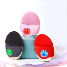 Electric Phototherapy Silicone Facial Cleansing Brush Sonic Vibracion Wireless Charge Face Pore Cleaner Care Massager Machine
