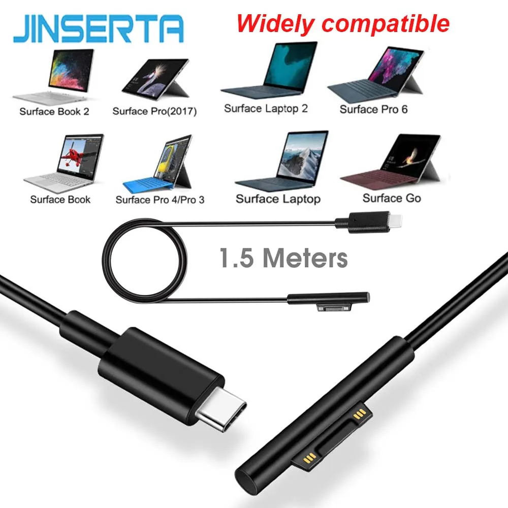 

USB-C Charging Cable for Microsoft Surface Laptop Surface Book 2 Surface Pro 6/ Pro 5/Pro 4/Pro 3 6ft/1.5m Surfac
