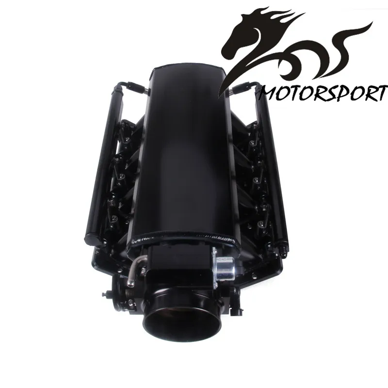 

Black 92mm LS1 LS2 TIG WELDED Fabricated Intake Manifold Fuel Rails and TB