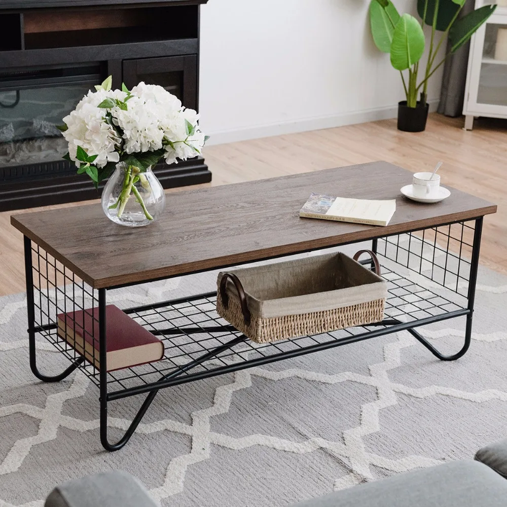 Giantex Coffee Accent Cocktail Sofa Side Table Solid Metal Frame Bedroom W/Lower Shelf Home Furniture HW59329 Giantex Coffee Accent Cocktail Sofa Side Table Solid Metal Frame Bedroom W/Lower Shelf Home Furniture HW59329