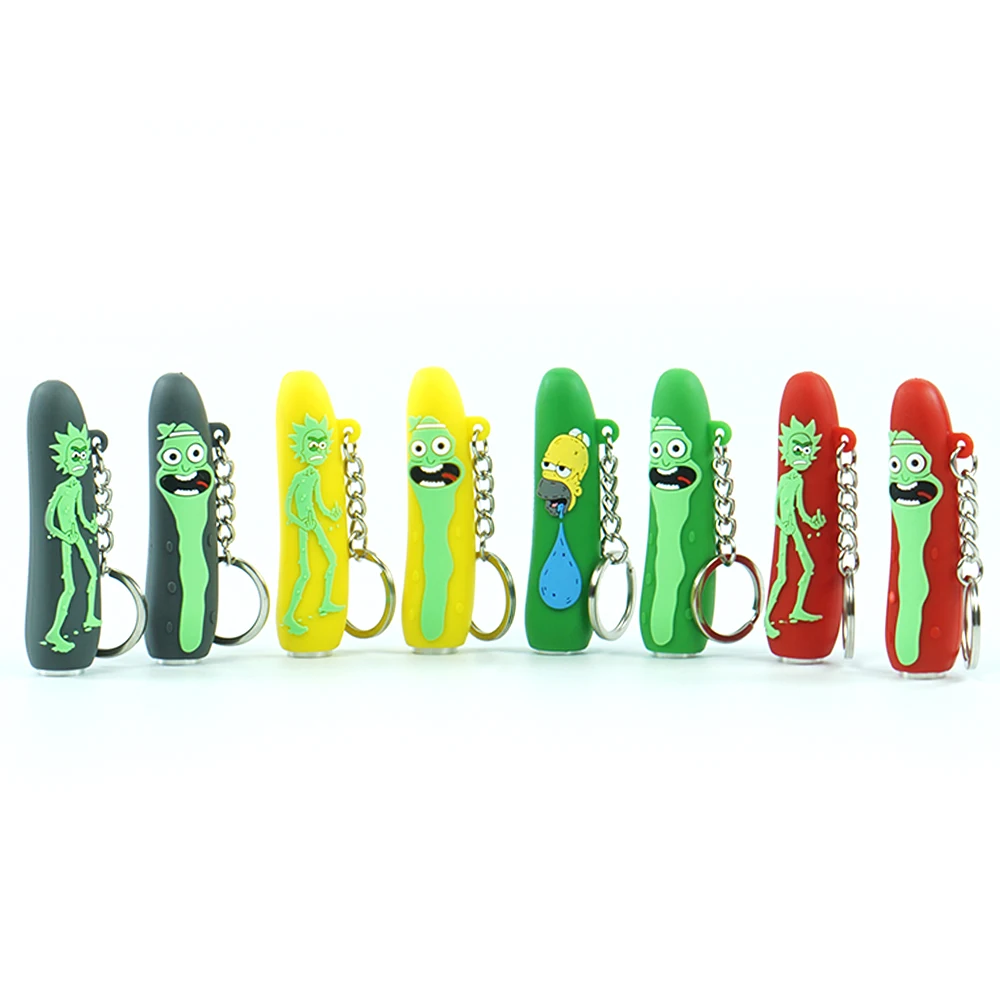

10pcs Cucumber design Mini silicone pipe Portable key buckle Silicone pipes Super mini pipe New creative free delivery