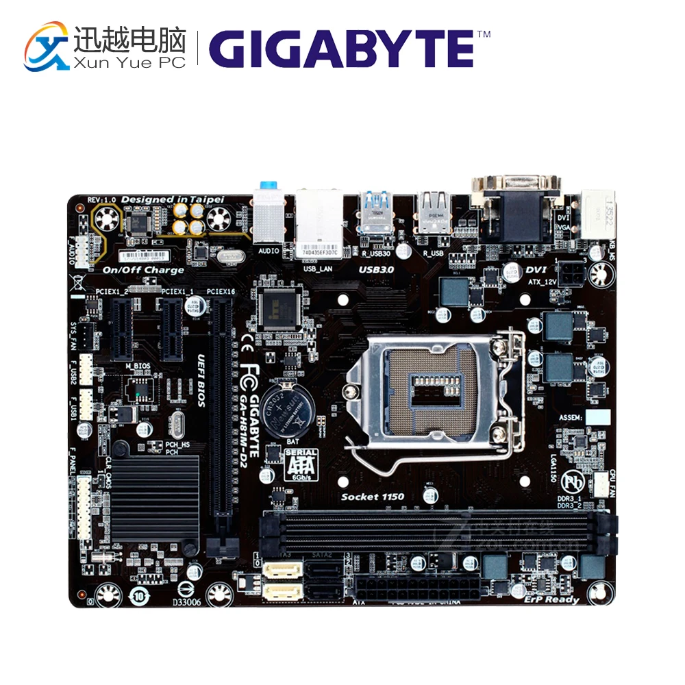 

Gigabyte GA-H81M-D2 Desktop Motherboard H81M-D2 H81 LGA 1150 i3 i5 i7 DDR3 16G SATA3 Micro-ATX