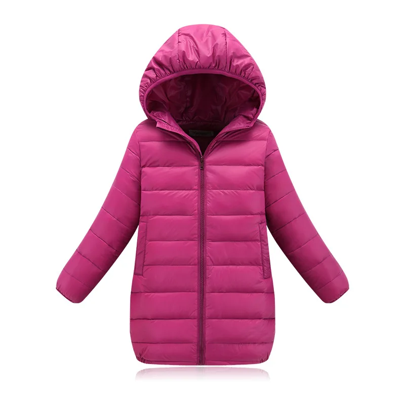 Новинка года, детские пуховики, пальто однотонное теплое зимнее пальто с хлопковой подкладкой для девочек модная брендовая детская одежда, верхняя одежда для От 4 до 13 лет - Цвет: Purple