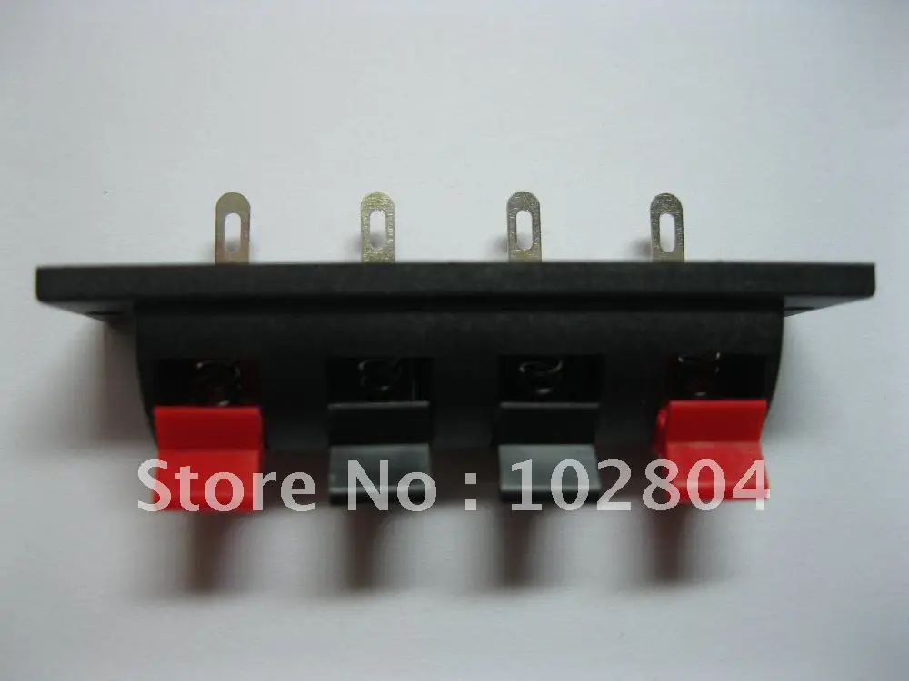 

150 pcs 64.5mmx17.6mm 4pin Red and Black Spring Push Type Speaker Terminal Board Connector WP4-7